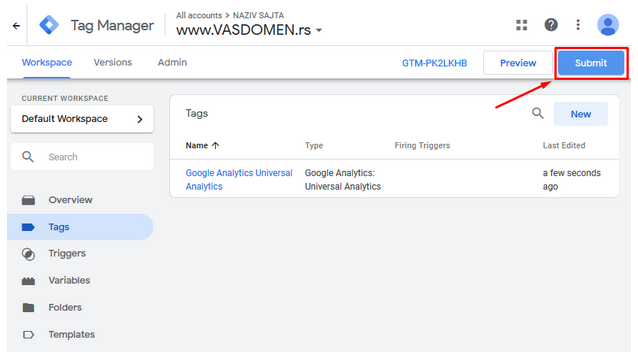 GTM - Google Tag Manager - Tutorijal - Tags - GA code displays