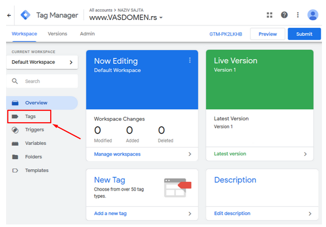 GTM - Google Tag Manager - Tutorijal - Tags